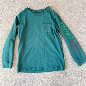 Vineyard Vines Kids Teal Long Sleeve Tee
